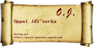 Oppel Jávorka névjegykártya